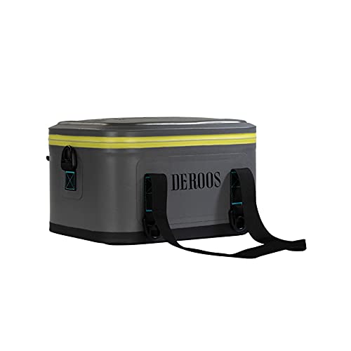 Deroos Cooler Bag Deep Freeze Zipper Hardbody Cooler Insulated Lunch Box Leakproof With 48-72-Hour Ice Retention For Camping, Picnic, Bbq, Grocery Shopping, Camping And Road Trips (18-Can, 10L, Grey) #TOP1