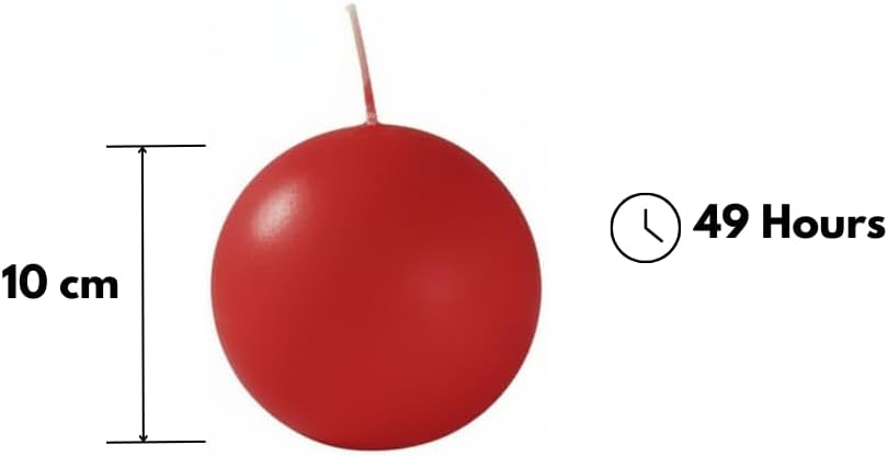 Cereria di Giorgio Risthò Sphere Candles, Wax, Red, 10 x 10 x 10 cm, 4 Pieces