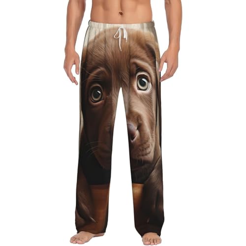 Pantalon de pyjama polaire homme chaud et léger avec poches motif labrador