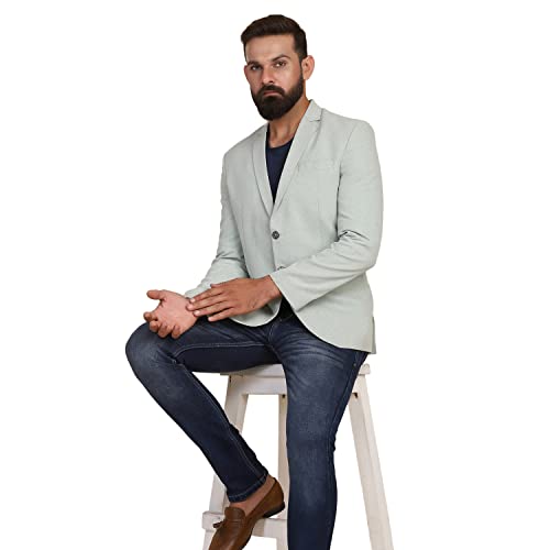 Image of TAHVO Grey Notched Lapel Blazer with Hanky