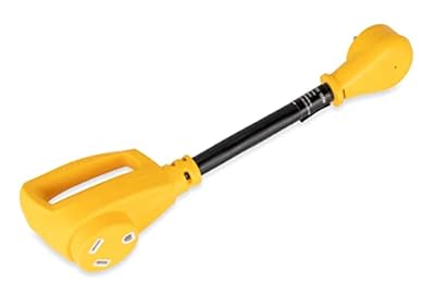 Camco Camper / RV Dogbone Electrical Adapter - Features 15-Amp Male (NEMA 5-15P) & 30-Amp Female (NEMA TT-30R) - Rated for 125 Volts/1875 Watts & Crafted w/Copper 10/3-Gauge Wires (55165)