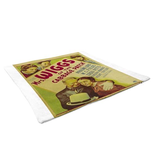 Coussin toucher cuir blanc de qualité supérieure avec affiche rétro