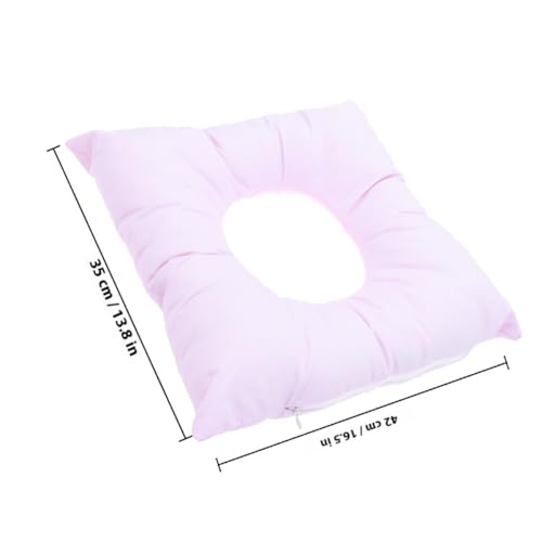 Almohada facial cuadrada rosa de algodón perlado para camilla de masaje 2