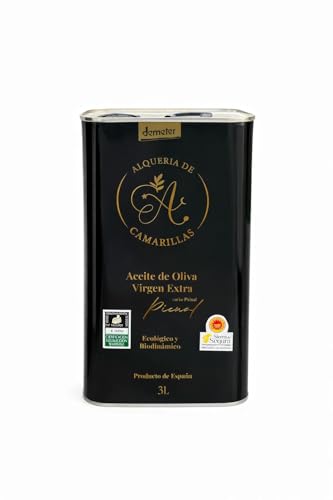 Alquería de Camarillas Aceite de Oliva Virgen Extra Picual 3L AOVE España – Monovarietal, extracción en frío, primera prensada, sabor intenso, aceite 100% español