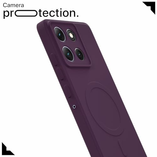 Image of Pikkme Back Cover for Motorola Moto G86 Power 5G Soft Matte Silicone Mag-Safe Design (Mag-Safe Not Support) Camera Protection | Slim Fit Bumper Cover (Purple)