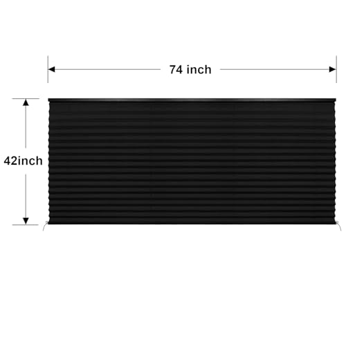 Image of NOVINO RV Blinds Shades for Camper Window,RV Pleated Shades Camper Blinds for Travel Trailers Motorhome Motor Coach-74 W x 42 inch L