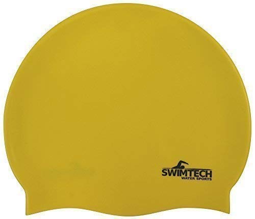 Swimtech - Gorro de natación (Silicona), Color Amarillo Cover