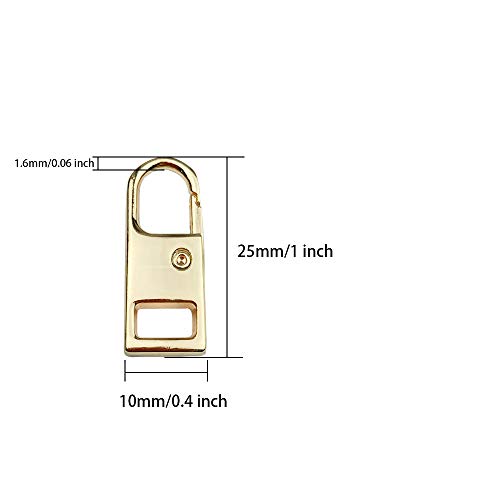 Mulutoo 12Pcs Metal Solid Zipper Pull Tab Tag Handle Fixer 0.06inch(1.6mm) Small Clasp Diameter Fit in Hole for Suitcases Luggage Purses Handbags Jacket Coat Boots Lobster Clasp Zipper Pull tab