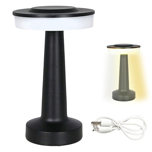 LED Tischleuchte 'Lille' | schwarz 24LEDs 12x21cm kalt-/warm-/reinweiss Eisen | Touchfunktion USB | stufenlos dimmbar 20 Lumen (1 x LED Tischleuchte 'Lille' schwarz)