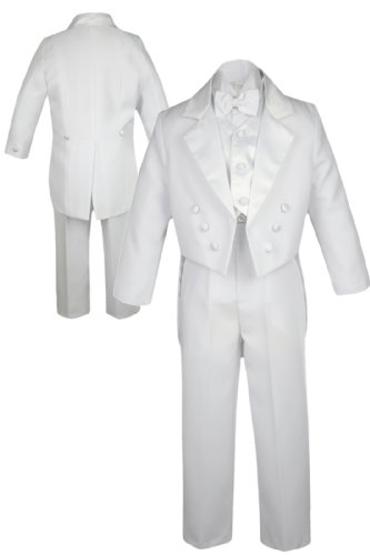 Unotux Boys Suits White Bow Tie Vest Sets Tail Outfit Tuxedos Baby Toddler Teens (3T) #TOP4