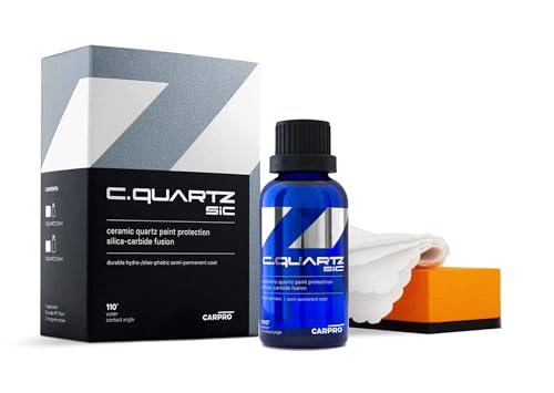 CARPRO CQUARTZ SiC 30ml Kit - Car Ceramic Coating Finish, Quartz Based Nanotechnology, Bonds to Paint, Glass, Metal and Plastic