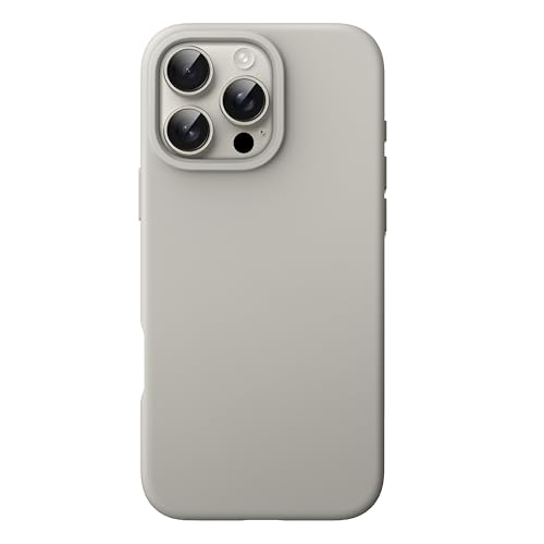 JETech Liquid Silicone Case for iPhone 16 Pro 6.3-Inch Silky Soft Touch Full-Body Protective Phone Case Anti-Scratch Shockproof Cover with Microfiber Lining (Natural Titanium)