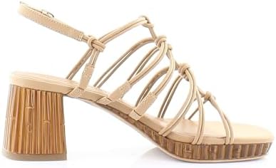 Lucky Brand Women's Bassie Strappy High Heel Sandal Heeled, Tan, 7.5 | Image 5