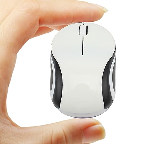 Mouse De Computadora, Personal Computer mouse inalámbrico lindo mini mouse de computadora de tamaño pequeño, portátil, compacto, de viaje, USB óptico, 3 botones, 1000 DPI, mouse inalámbrico para...