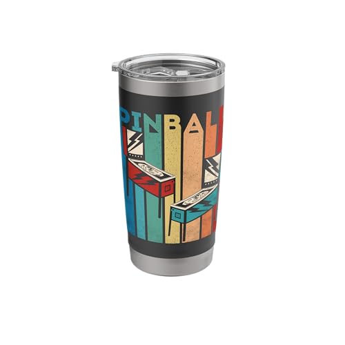 Pinball Retro Vintage Multiball Pinball Machine Arcade Game Stainless Steel Insulated Tumbler