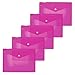 Produktbild HERMA 20058 Dokumententaschen A5 transparent pink rosa, 5 Stück, kleine Sichttaschen Umschläge mit Druckknopf, Briefumschläge aus Plastik für Schule, Uni, Büro, Reise