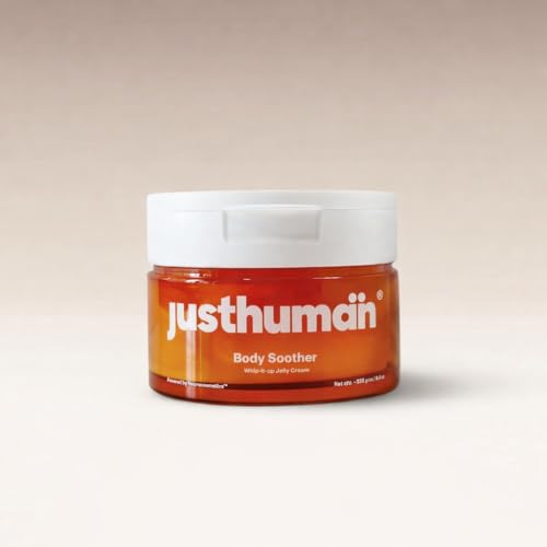 Image of Justhuman Whip-it-up Jelly Cream - Deep Moisture Body Soother with Aloe Vera, Shea Butter, Centella Asiatica, Collagen & Vitamin E for Hydrated, Soft & Radiant Skin - 238g