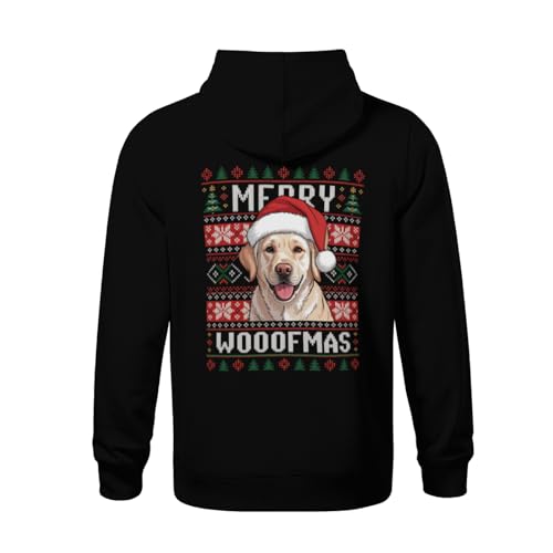 Kids Ugly Sweater Merry Woofmas Cute Golden Retriever Dog Boys Girls Lightweight Kangaroo Pocket Fleece Hoodies3