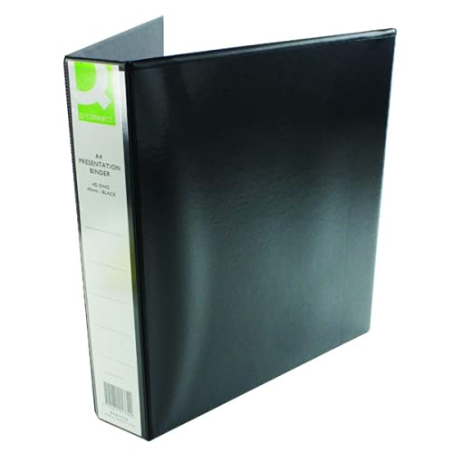 4 X Q-Connect Presentation 40mm 4D Ring Binder A4 Black KF01332+ FINCHLEY Refill Pen Free