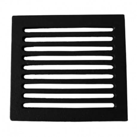 Parrilla termobrica de hierro fundido para chimenea y estufa de leña y pellets, para barbacoa, fondo para caída, ceniza y aireación – Varios tamaños - (22,5 x 25,5 x 1 cm, 3 kg)