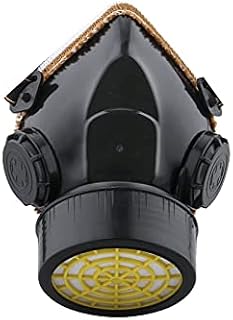 Dricar Gas Mask, Reusable Anti-Dust Masks Respirators, Industrial Chemical Face Protector Spray Paint Mask with Filter for Painting, Particulate, Machine Polishing, Welding (Black)
