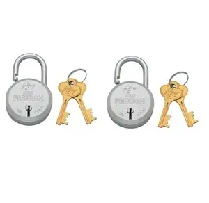 Godrej Locks Navtal 6 Levers Carton Padlock with 2 Keys (Silver, Set of 2)