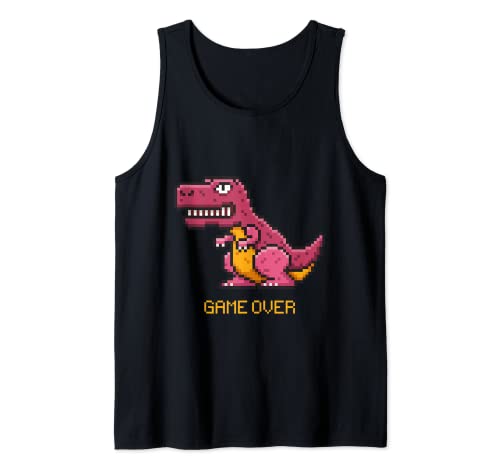 T-Rex T-shirt, Pixel Gaming Dinosaur, Cool Dinosaur Graphic Débardeur