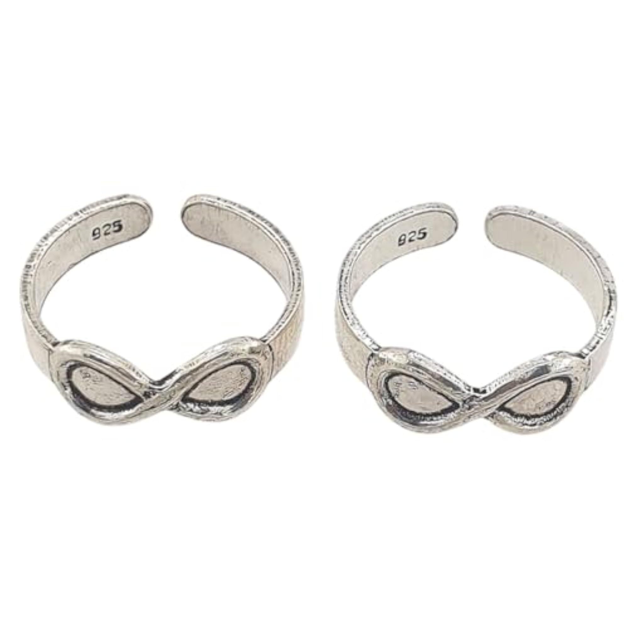 Women's 925 Sterling Silver Infinity Design Adjustable Toe Ring