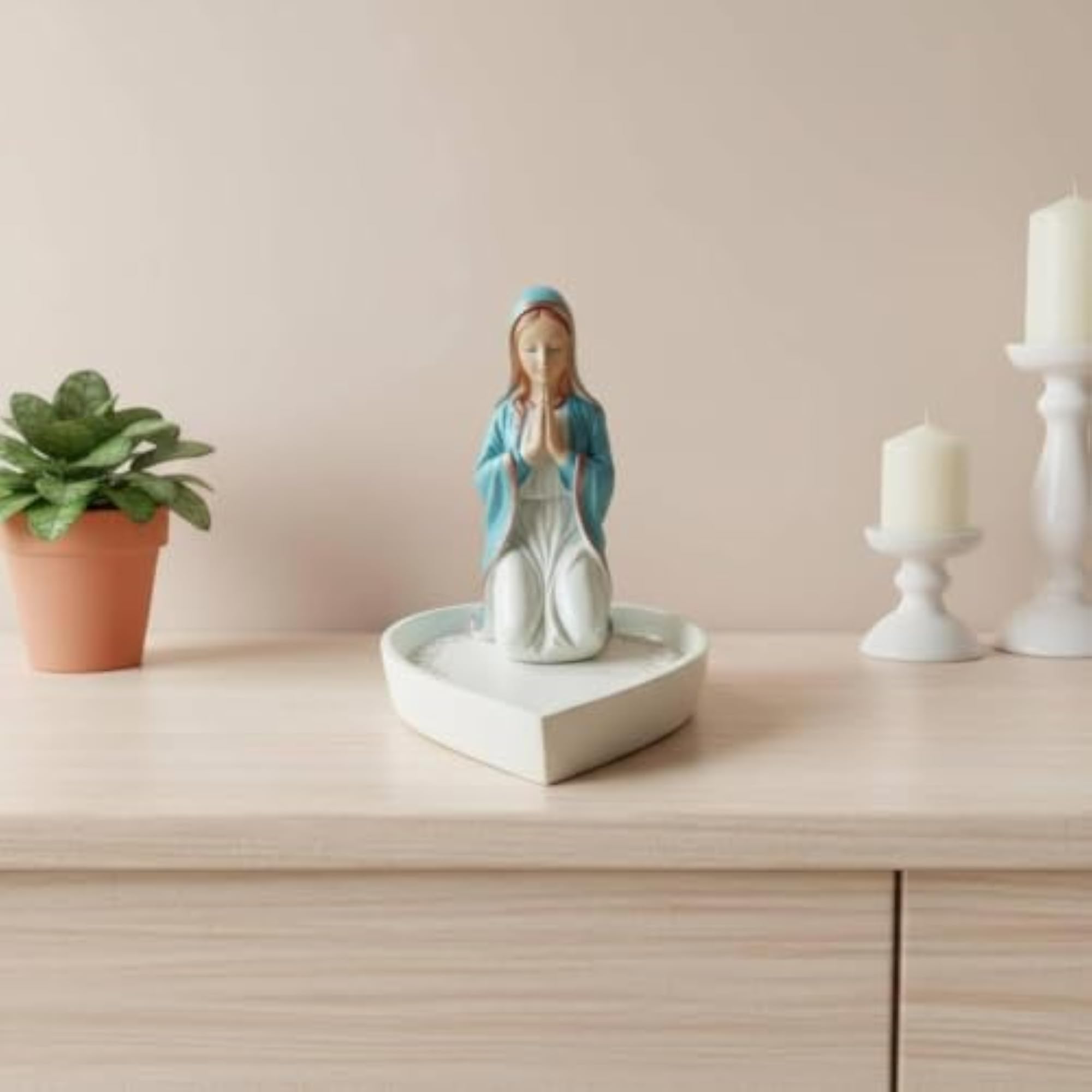 Heart-Shaped Prayer Jewelry Box for Devotional Use