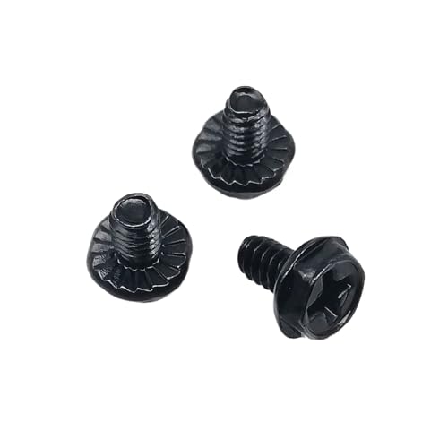 100pc 6#-32x5/6/8 �~�����[�g�� PC �P�[�X�d�� PSU �n�[�h�h���C�u HDD �}�U�[�{�[�h�r�f�I�J�[�h�X���b�g�w�b�h�}�E���g�Œ�l�W�{���g�R���s���[�^(Black,6-32x6mm)