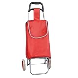Carro de Compras Plegable, Carro De Compra Plegable con Ruedas Y Tapa En Multicolor 86x35cm(Rosso)