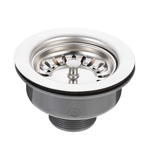 ASAKKURA Colador de Fregadero de Cocina Acero Inoxidable, Tapón Filtro de Drenaje Resistente Anticorrosión, Conjunto para Desagüe, Accesorio de Limpieza para Uso Doméstico