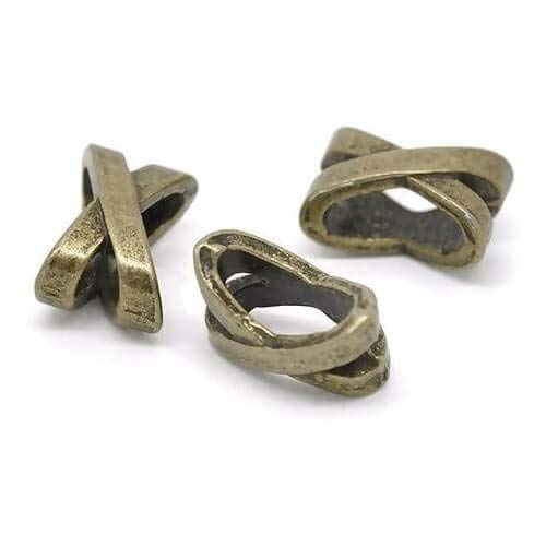 Dreadz Antique Bronze Small Cross Dreadlock Hair Beads (5-7mm Hole) x 3 Bead Pack