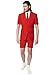 Produktbild OppoSuits Herren Men Suit Business-Anzug Hosen-Set Inklusive Shorts, Kurzarmjacke & Krawatte, Red Devil, 46 EU