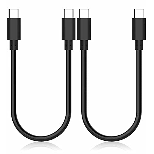 USB C to C Short Cable, 2 Pack 1ft 100W USB C 3.1 Gen 2 PD QC Fast Charging High Speed Data Cable for MacBook Pro Pixel 5 4 Samsung Galaxy S20 S10 S9 Note 20 SSD iPad Pro Nintendo Switc Monitor