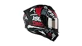 KOV Casco X-Bull Vibes Rojo Mate Integral para Moto Certificado Dot (XL)