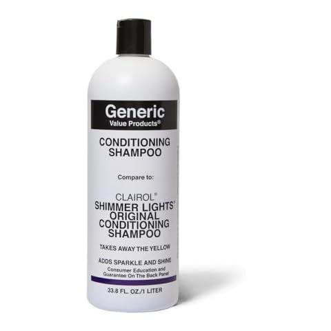 Generic Value Products Conditioning Purple Shampoo, Tones Down Brassiness, Brightens and Refreshes Faded Highlights, Removes Yellow Tones, 33.8 Oz Cover