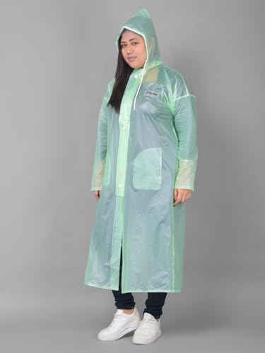Image of Dollar Rainguard Women's PVC Full Sleeve Solid Raincoat with Adjustable Hood and Pocket