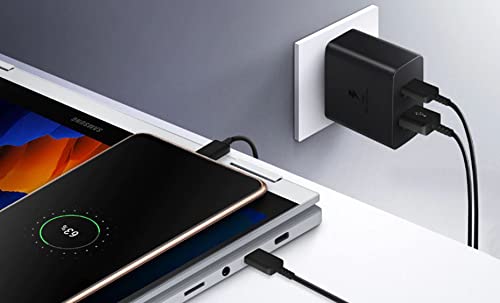 Image of 35W Dual PortType-C & USB-ACellularphone Fast Charger Compatible with Samsung (Cable Not Included) Black with SIX Months Replacement Warranty