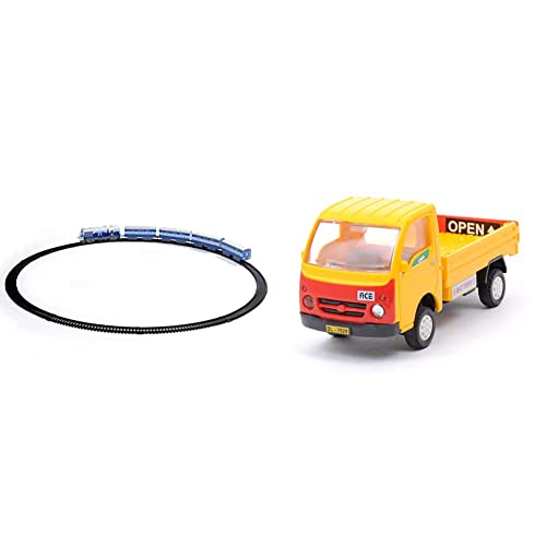 Image of Centy Toys Plastic Indian Passenger Train with Coaches & Railway Track, Pack of 19, Multicolour & Centy Toys Plastic Tata Ace Pull Back Vehicle, 1 Pull Back Vehicle, Multicolour