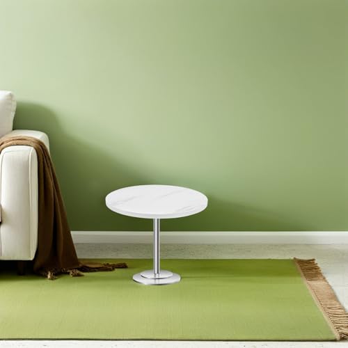 Plateau de table rond résistant aux rayures 40 cm marbre blanc