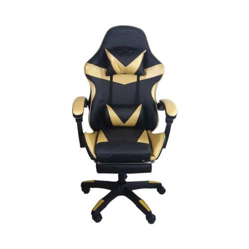 Kit 2 Cadeiras Gamer Stillus Ergonômica com Apoio Para os Pés - Dourada