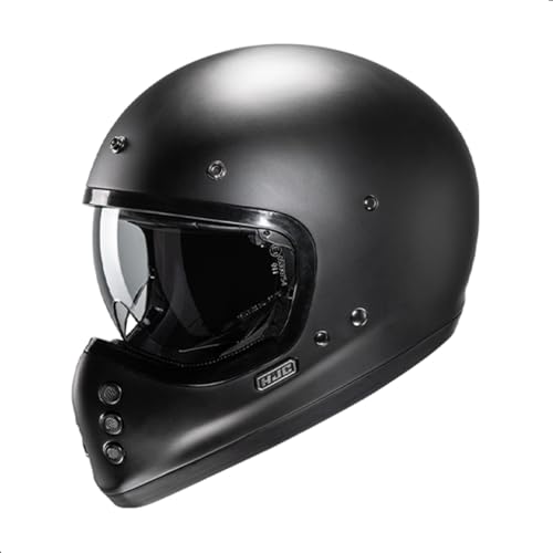 HJC V60 Solid Off-Road Motorcycle Helmet with IS-10 Internal Visor, DOT Approved (Semi Flat Black, Medium)
