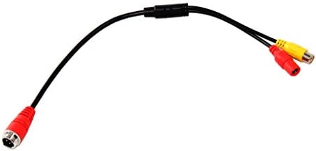 RED WOLF 4-Pin Male to RCA/AV Female Adapter Cable,extension lead For Reversing Camera To Monitor Dispaly,Aviation Head RCA DC Extension Cable Cable,portable,Shockproof Waterproof
