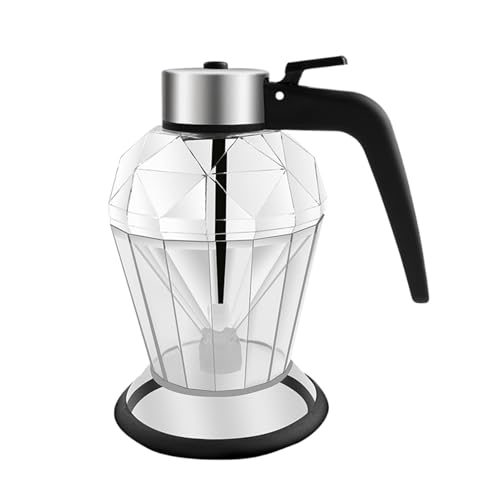 Genérico Dispensador de miel de vidrio - Soporte para de arce de 200 ml | Tarro de vidrio para miel, bote de de arce | Tarro dispensador con asa para untar chocolate, salsa, diseño fácil de vert