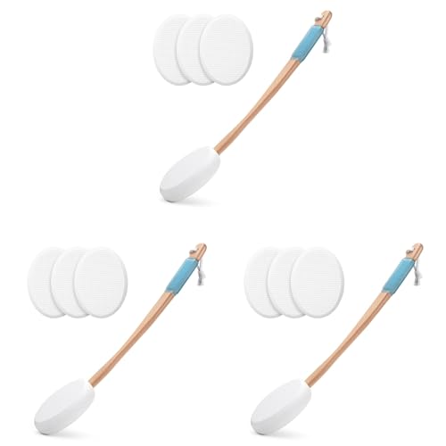 Applicateur de lotion pour le dos avec manche long et 4 coussinets