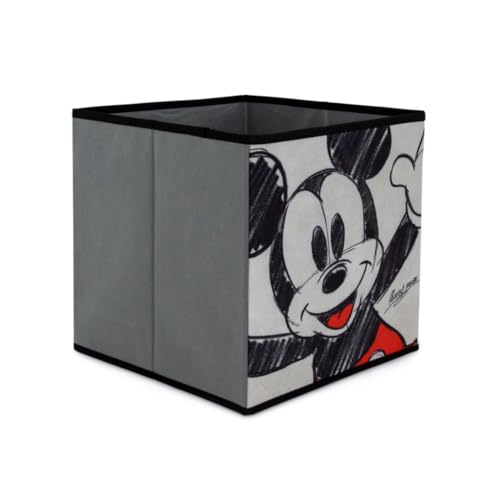 My sweety pop | Boîte de rangement Textile Pliable Mickey Mouse | Boîte de Rangement Cube Enfant 31x31x31cm | Bac à Jouets en Tissu Gris Disney |...