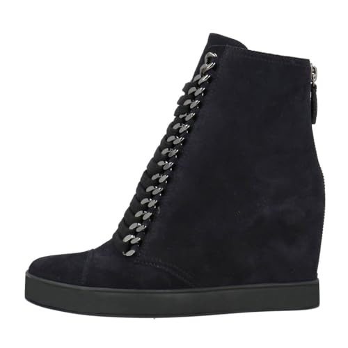 FSJ Women Wedge Heel Platform Ankle Boots Chain Lace-up Chunky Combat Booties Round Toe Pumps Zipper Fashion Sneakers Size 4-16 US2