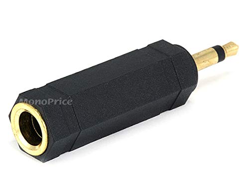 Adaptador Mono Plug 3.5mm a Mono Jack 6.35mm Dorado miniatura 2