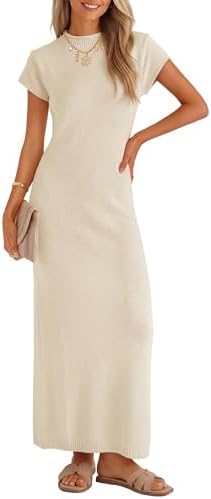 ZESICA Womens Spring Casual Bodycon Maxi Dress 2026 Summer Busine...